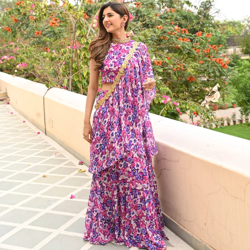 Bunaai Charulata Floral Draped Saree