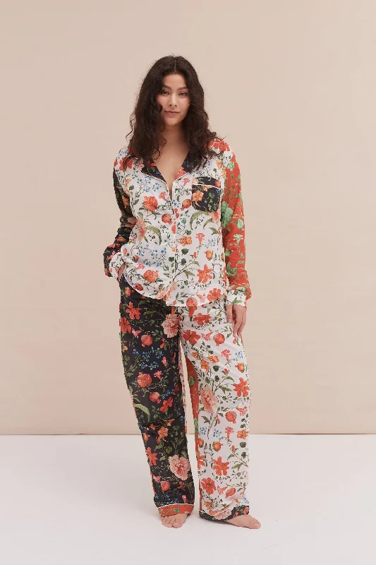 Long Pyjama Set Persephone Floral Print Patchwork