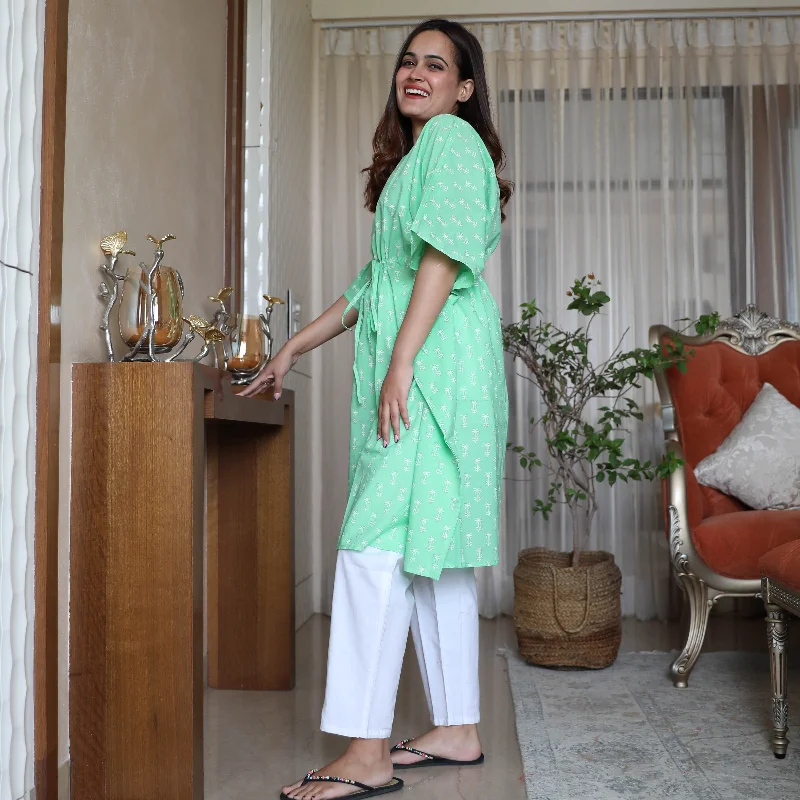 White Green Kaftan Set (set of 2)