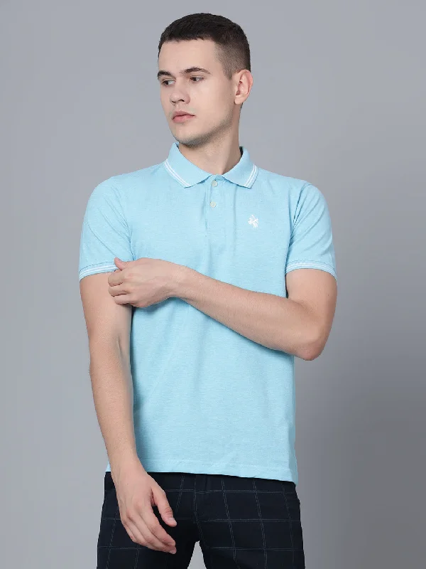 Men Turquoise Mélange T-Shirt