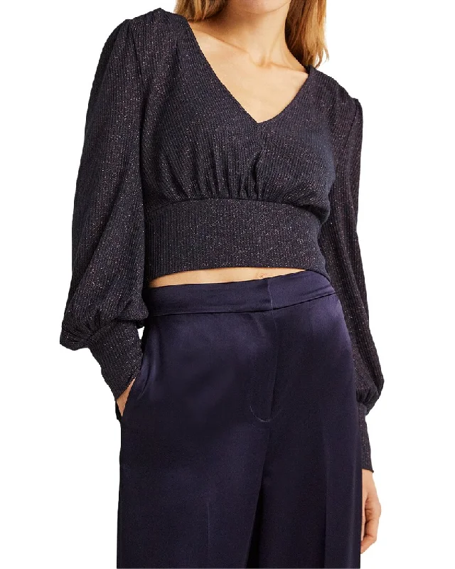 Boden Sparkle Cropped Blouson Top