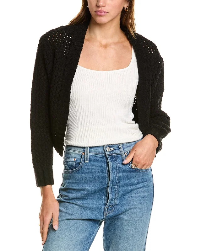 John Elliott Foam Boucle Knit Cropped Cardigan