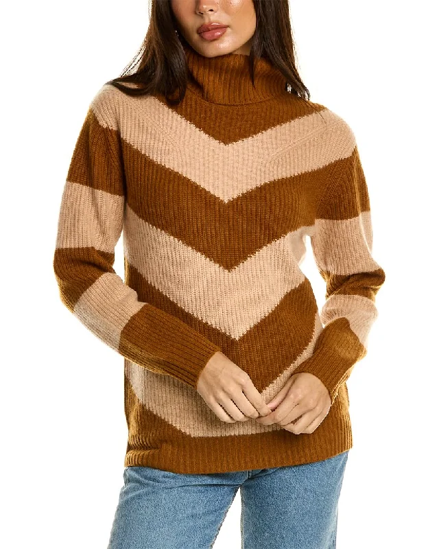 Magaschoni Mock Neck Mitered Rib Cashmere Sweater