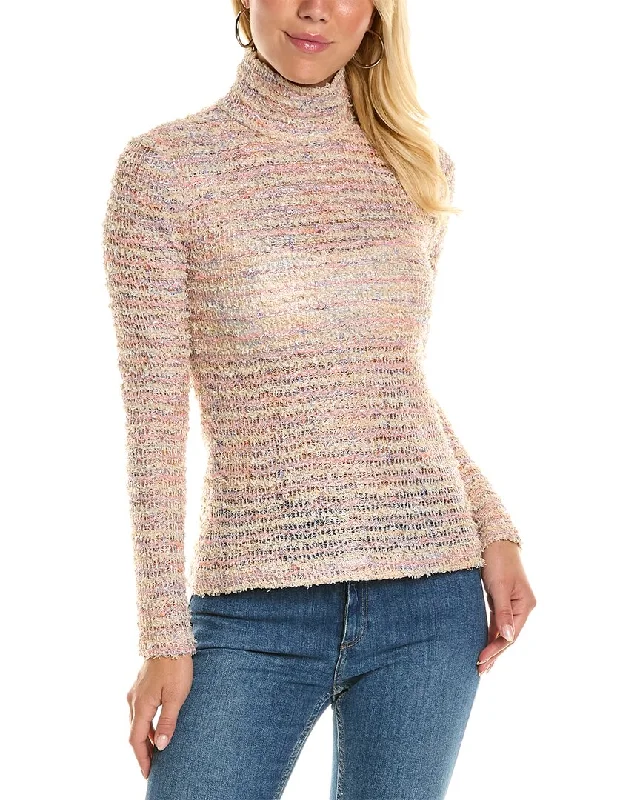 St. John Transparent Textural Wool-Blend Top