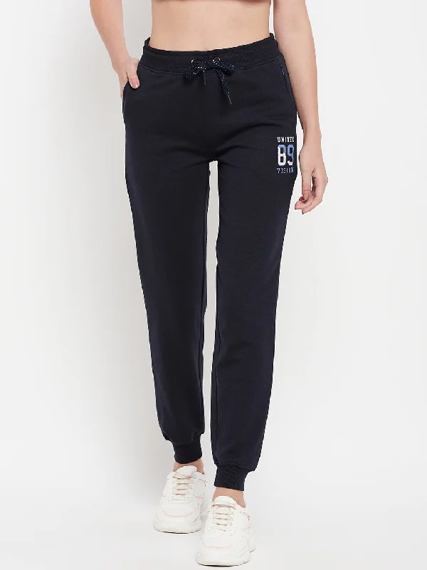 Women's Casual  Navy Blue Ankle length Mid rise Jogger Pants