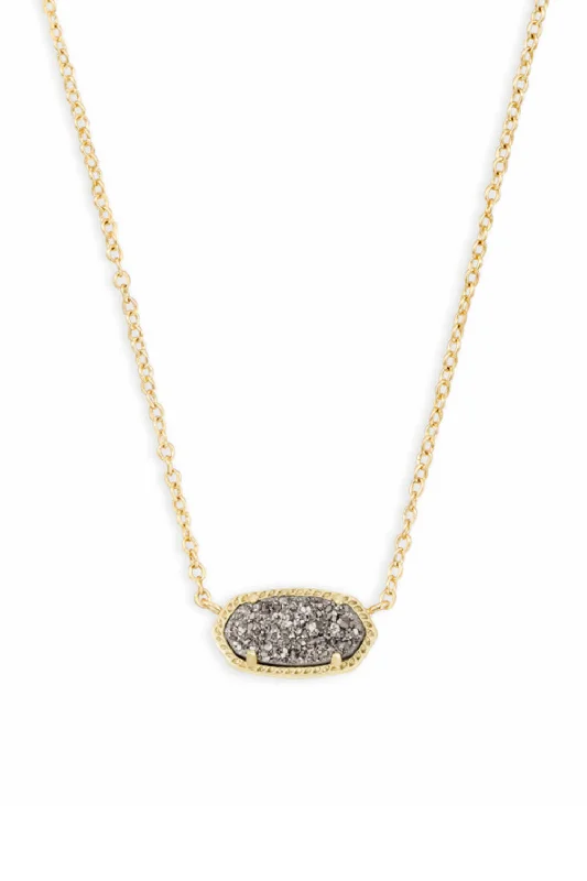 Kendra Scott Elisa Gold Short Pendant Necklace in Platinum Drusy | 4217710682