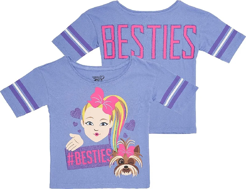 JoJo Siwa Girls T-Shirt - Front & Back Print - Varsity Skimmer Short Sleeve T-Shirt