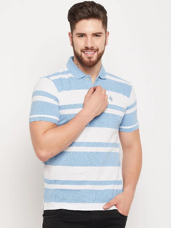 Men Sky Blue Polo T-Shirt