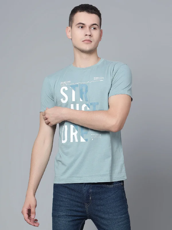 Men Light Teal T-Shirt