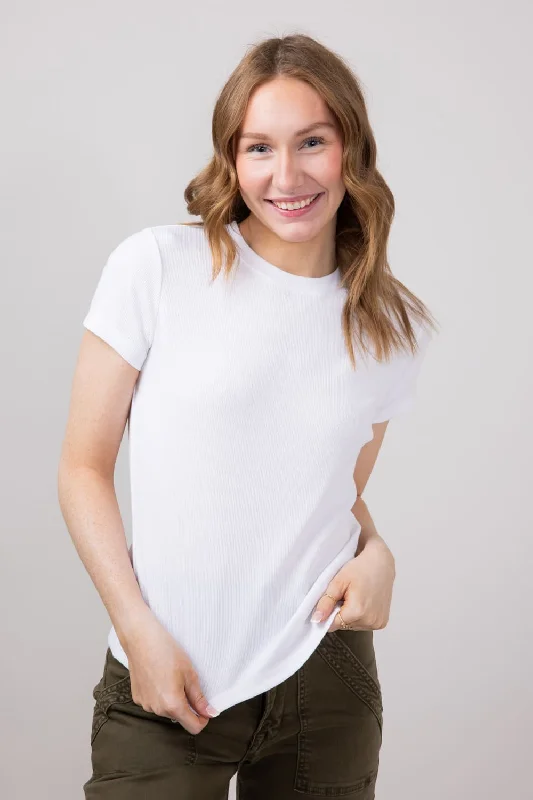 Thread & Supply Annie T-Shirt for Women in White | T3544BRTS-WHITE