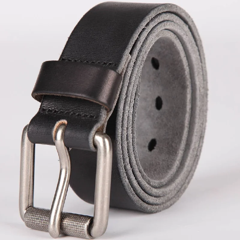 Smooth Black Leather Belt