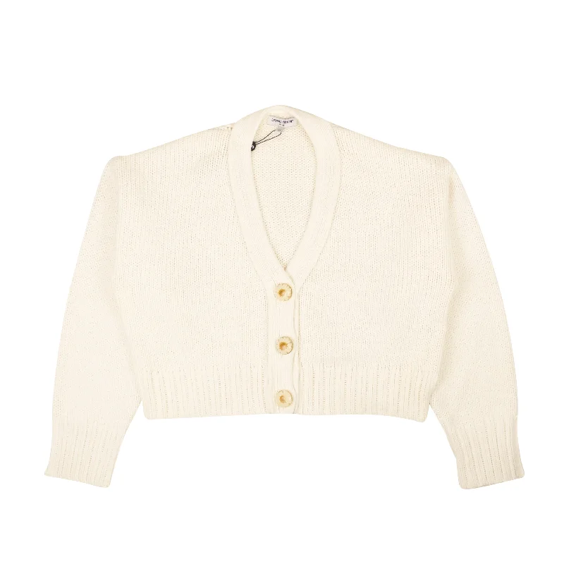 Opening Ceremony OPTIC WHITE CROPPED KNIT CARDIGAN