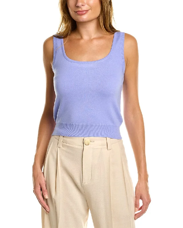 Oscar De La Renta Scoop Neck Wool Tank