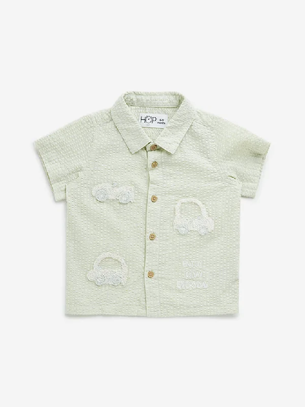 HOP Baby Sage Seersucker Cotton Shirt