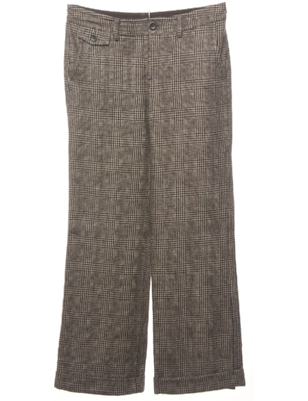 Eddie Bauer Grey Dogtooth Trousers - W32 L31