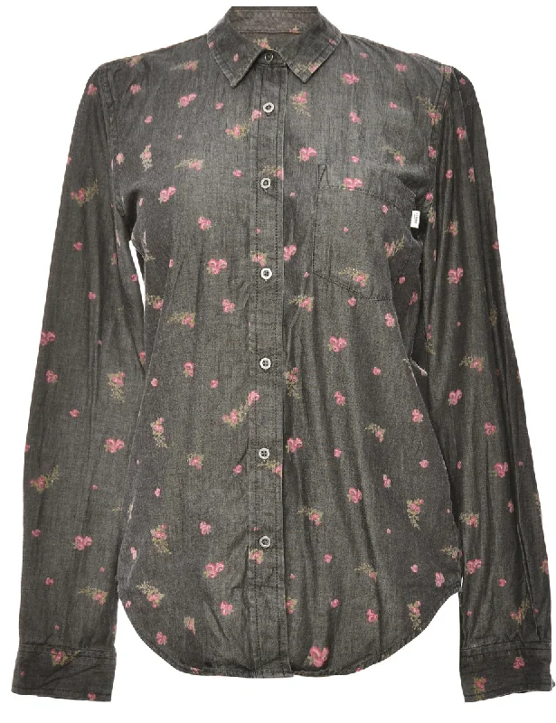 Floral Black Vans Shirt - M