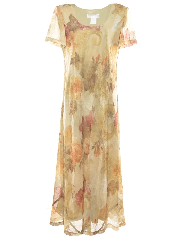 Floral Print Maxi Dress - XL