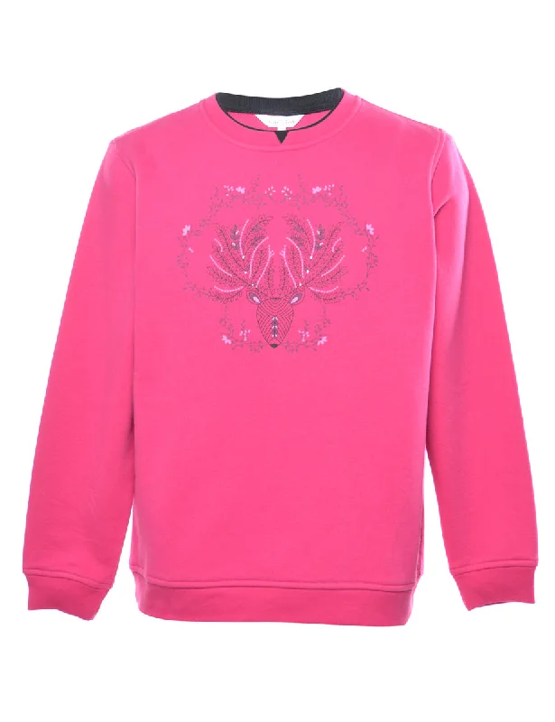 Floral Printed Sweatshirt - M