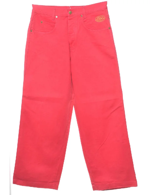 Hot Pink Straight Fit Jeans - W28 L30