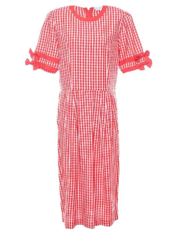 Red Checked Dress - L