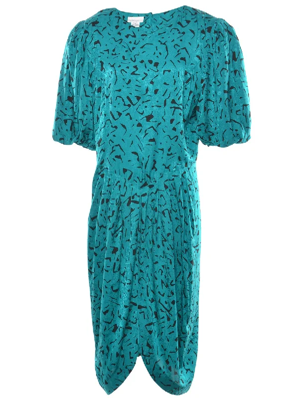 Silk Abstract Pattern Dress - L