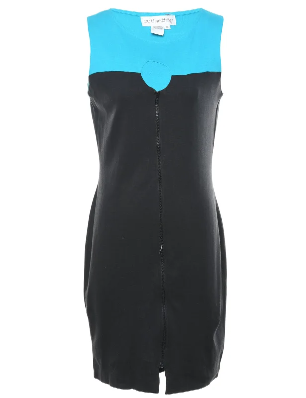 Zip Front Bodycon Dress - S