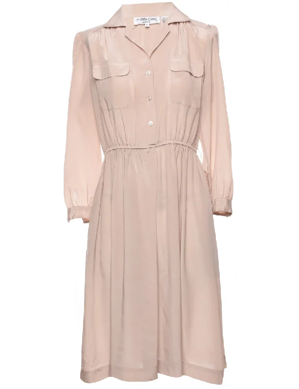 Beige Blouson Dress - M