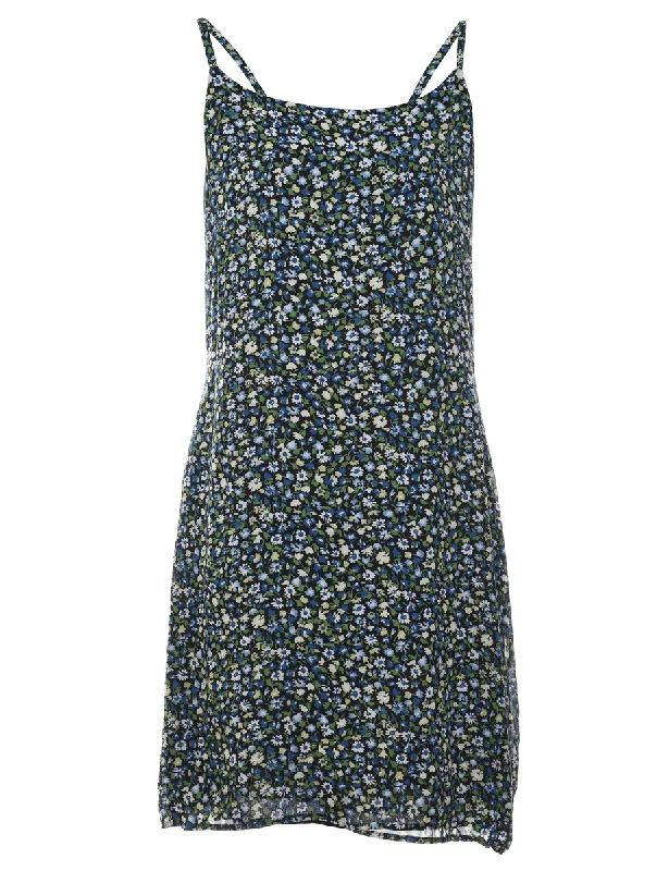 Floral Print Strappy Dress - S