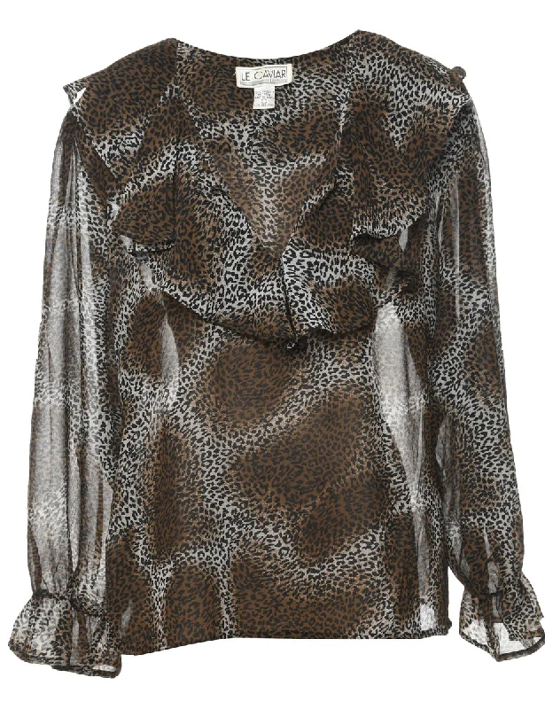 Leopard Printed Top - L