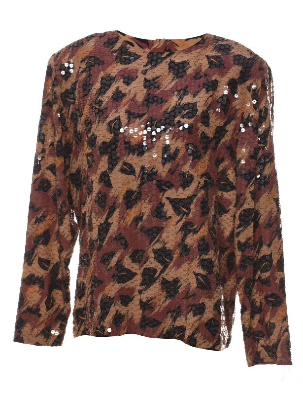 Liz Claiborne Sequined Party Top - L