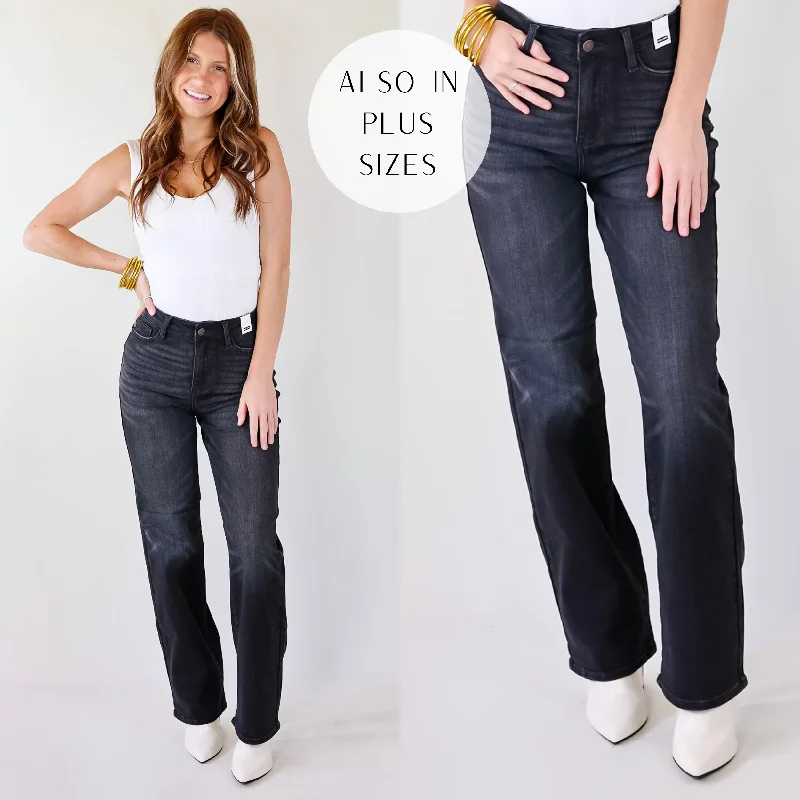 Last Chance Size 1, 20W & 22W | Judy Blue | Good N' Classic Straight Leg Jeans in Black