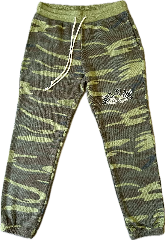 "BORN TO RIDE" Women's Sweatpants in CAMO