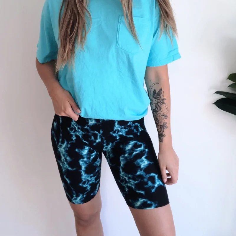 Teal Dye • Brushed Biker Shorts